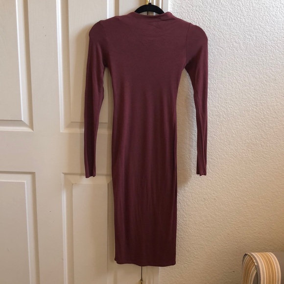 High Neck Maroon Tight Fitted Dress - Picture 1 of 2